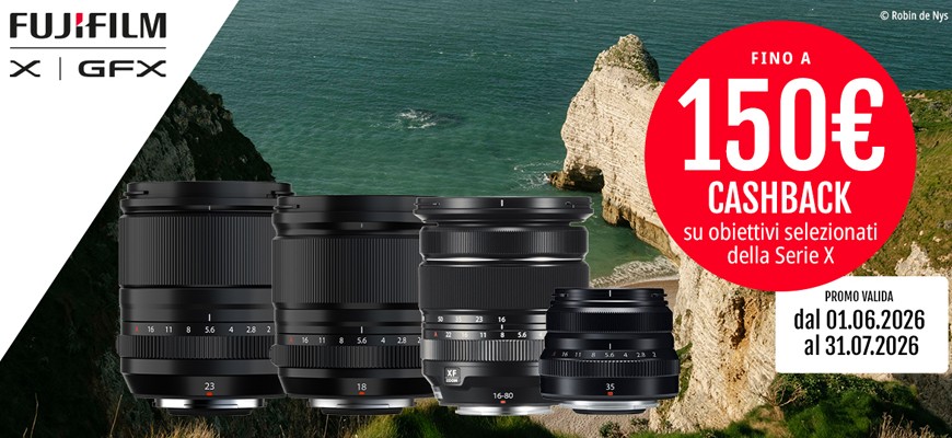 Fujifilm Travel Lens Cashback: fino a 150€ di rimborso sugli obiettivi XF scade il 31 luglio 2026