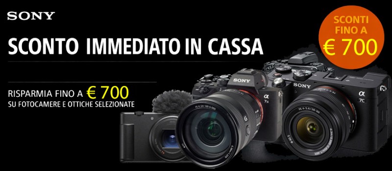 Sony Summer Promo 2026: sconto in cassa fino € 700 su fotocamere Alpha e ZV scade il 28 giugno 2026