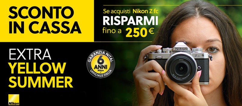 Nikon Z fc EXTRA Yellow Summer PRO: fino a 250€ di sconto in cassa scade il 27 luglio 2026
