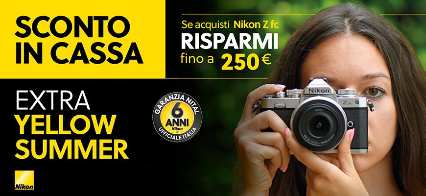 Nikon Z fc EXTRA Yellow Summer PRO: fino a 250€ di sconto in cassa scade il 27 luglio 2026