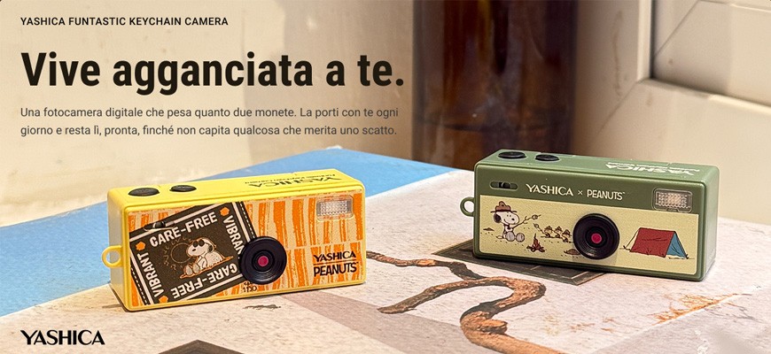 Yashica lancia Funtastic: la micro-fotocamera digitale da 22 grammi con schermo ribaltabile e stile pop