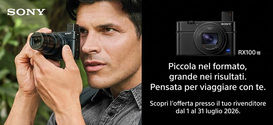 Sony promozione coupon per la compatta RX100VII fino al 31 luglio 2026