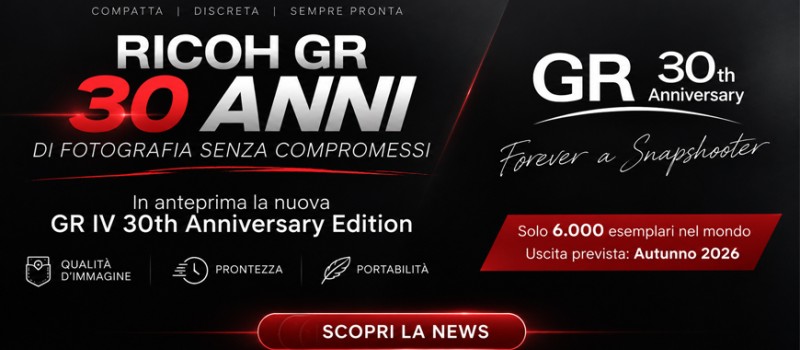 RICOH GR festeggia 30 anni di storia e presenta in anteprima la GR IV 30th Anniversary Edition