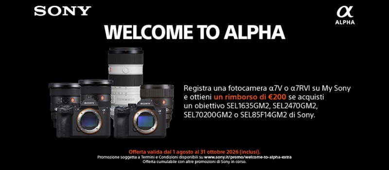 Sony Welcome to Alpha Extra: fino a €600 di cashback sulle ottiche G Master II fino al 31 ottobre 2026