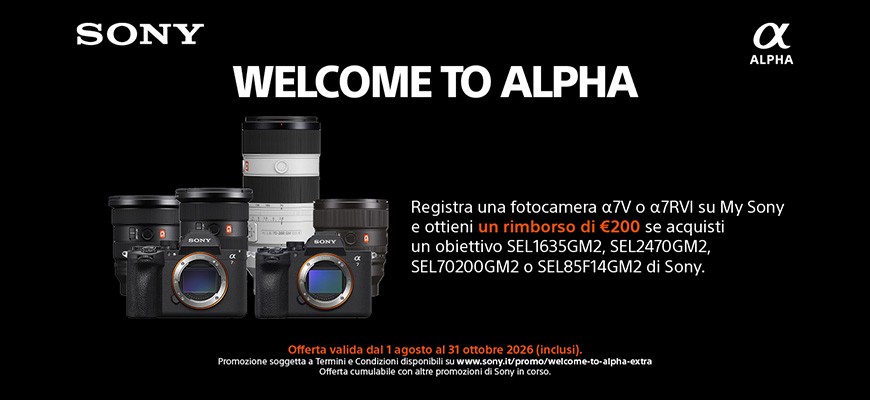 Sony Welcome to Alpha Extra: fino a €600 di cashback sulle ottiche G Master II fino al 31 ottobre 2026