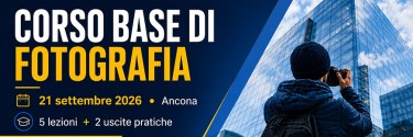 Corso Base di Fotografia, 7 incontri a partire dal 21 settembre 2026