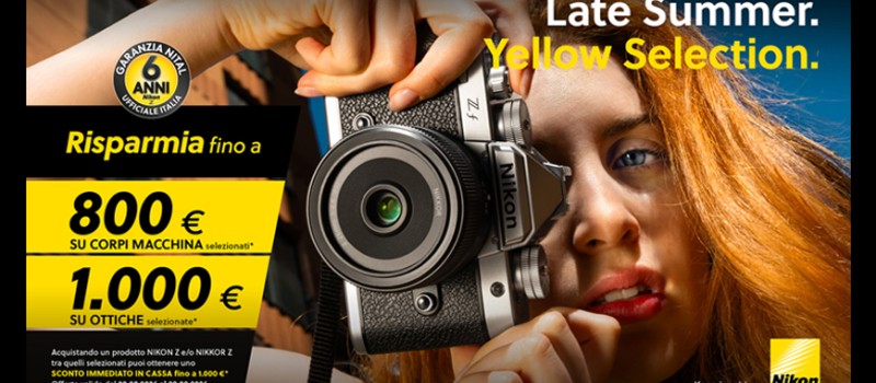 Nikon Late Summer Yellow Selection sconti fino € 1.000 scade il 28 settembre 2026