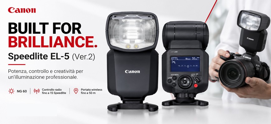 Canon Speedlite EL-5 (Ver.2): potenza, controllo e creatività per un’illuminazione professionale