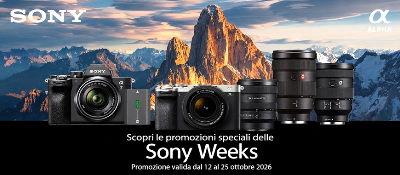 Sony Weeks: sconti in cassa su fotocamere e obiettivi dal 12 al 25 ottobre 2026