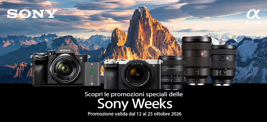 Sony Weeks: sconti in cassa su fotocamere e obiettivi dal 12 al 25 ottobre 2026