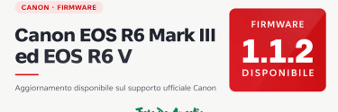 Canon EOS R6 Mark III ed EOS R6 V: firmware 1.1.2 disponibile