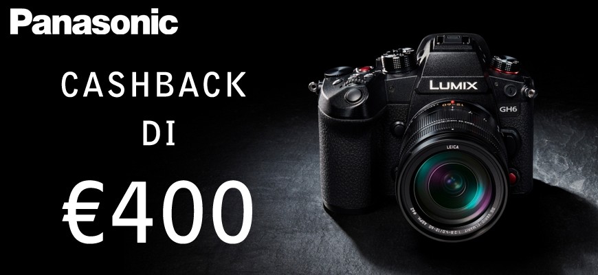 Panasonic Lumix GH6 promo black friday cashback € 400 fino al 29 novembre