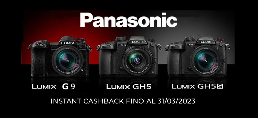 Panasonic Instant Cashback su GH5-S , GH5, G9 fino a marzo 2023