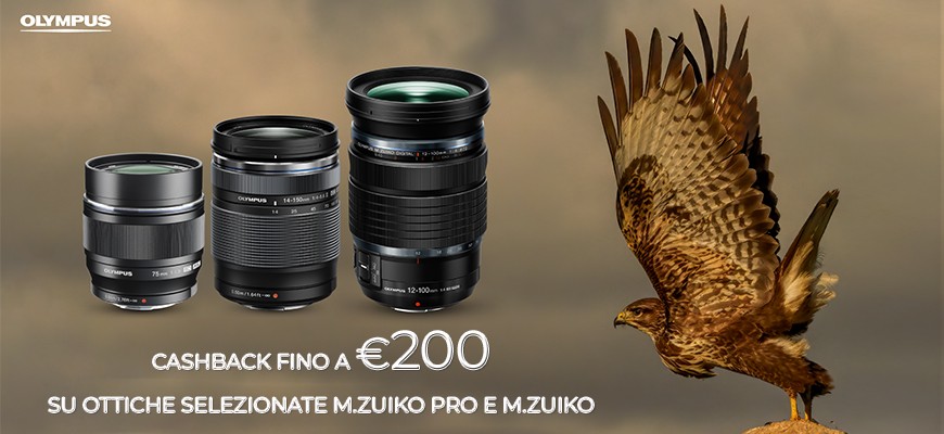 Olympus Cashback ottiche Zuiko marzo-aprile 2023