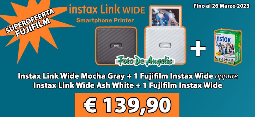 Promo Fujifilm Instax Link Wide + pellicola Instax Wide