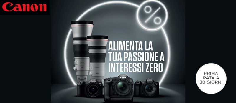 Canon finanziamento tasso zero fino al 31 dicembre 2023