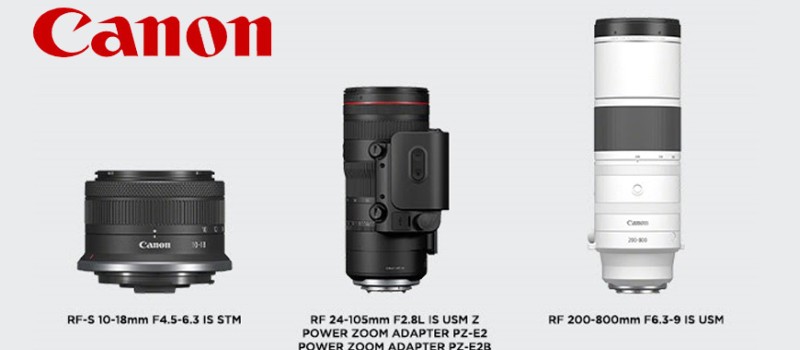 Canon RF 24-105 F2.8, RF 200-800 e RF-S 10-18 mm. Canon annuncia tre zoom innovativi.