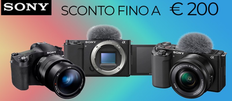 Sony sconto in cassa su fotocamere full frame, APS-C e compatte fino al 31 dicembre 2023