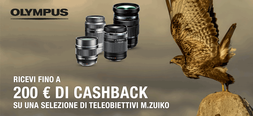 Olympus cashback obiettivi