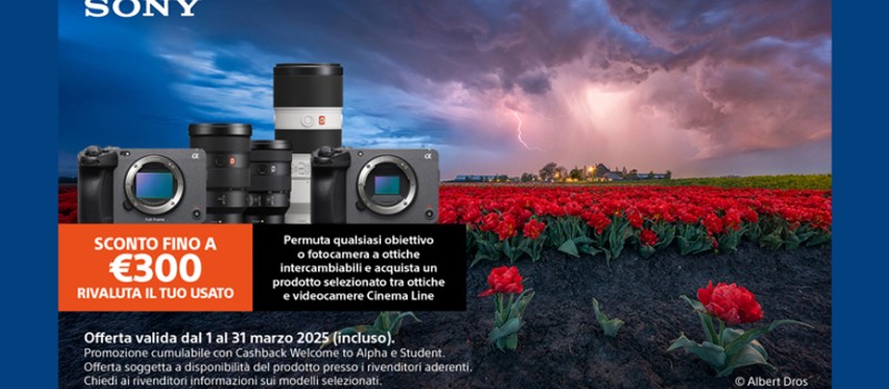 Sony Trade-In fino a € 300 scade il 31 marzo 2025