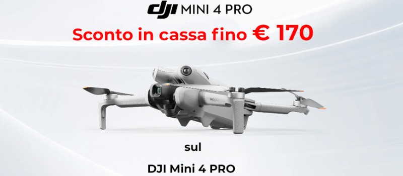 DJI sconto in cassa DJI MINI 4 PRO fino € 170 scade il 31 maggio 2025