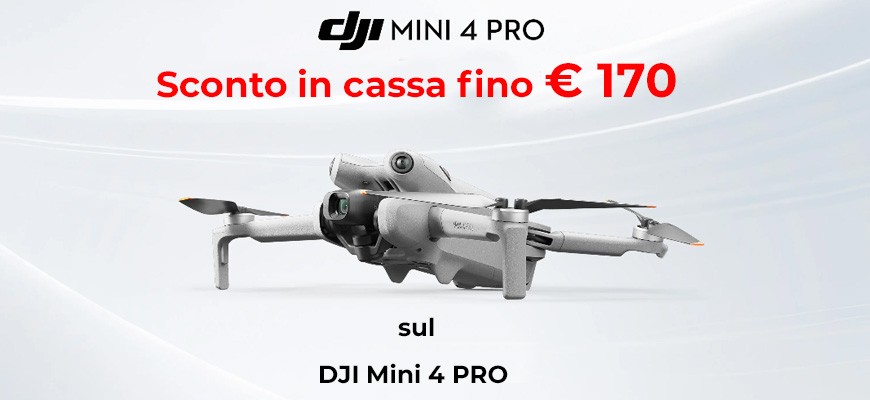 DJI sconto in cassa DJI MINI 4 PRO fino € 170 scade il 31 maggio 2025