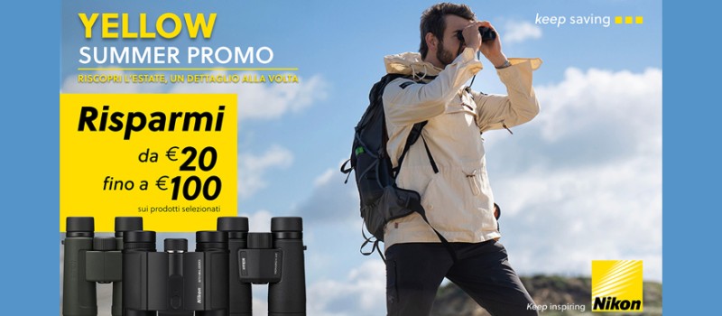 Nikon Sport Optics Summer Promotion sconto in cassa fino € 100 scade il 21 luglio 2025
