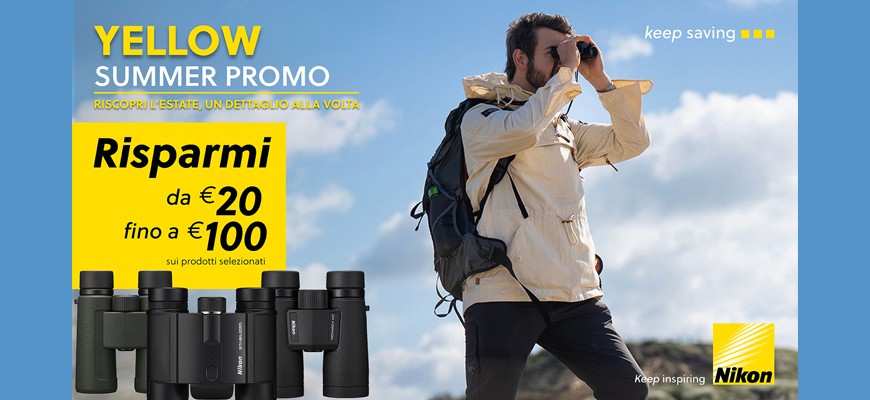 Nikon Sport Optics Summer Promotion sconto in cassa fino € 100 scade il 21 luglio 2025