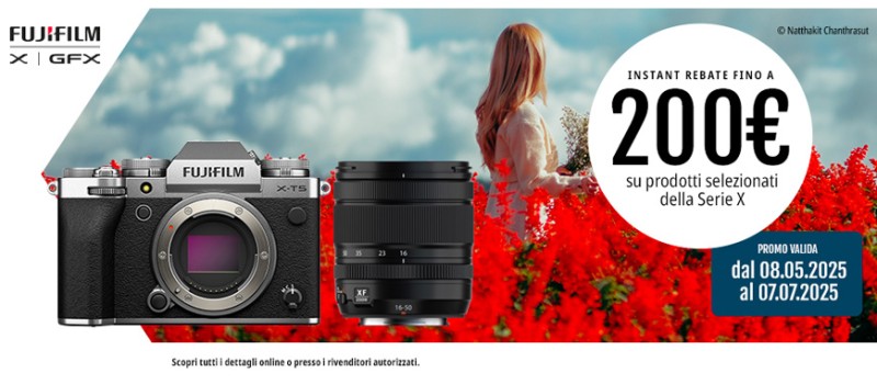 Fujifilm Summer sconto in cassa fino € 200 scade il  7 luglio 2025