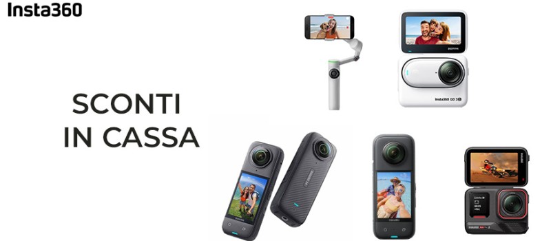 Insta360 sconti in cassa fino all'8 giugno 2025