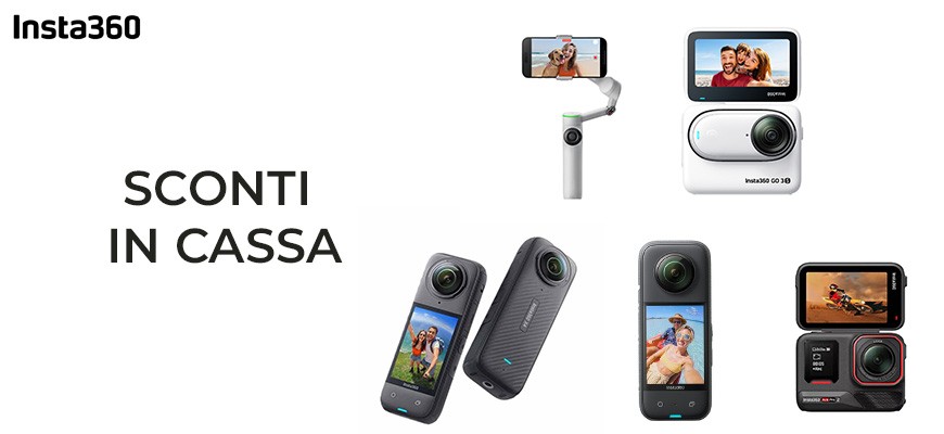 Insta360 sconti in cassa fino all'8 giugno 2025