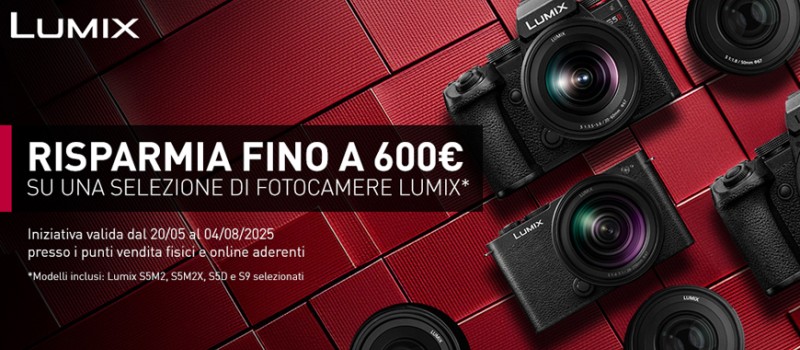 Panasonic sconto in cassa Lumix S5 MII e Lumix S5 MIIX fino € 600 scade il 4 agosto 2025