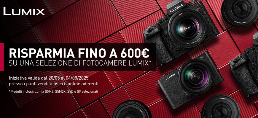 Panasonic sconto in cassa Lumix S5 MII e Lumix S5 MIIX fino € 600 scade il 4 agosto 2025